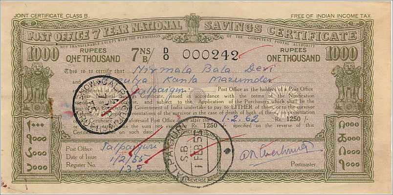 Inde India  National Savings Certificate Chamba State — Rückseite