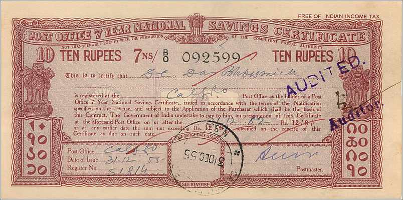 Inde India  National Savings Certificate Chamba State — Rückseite