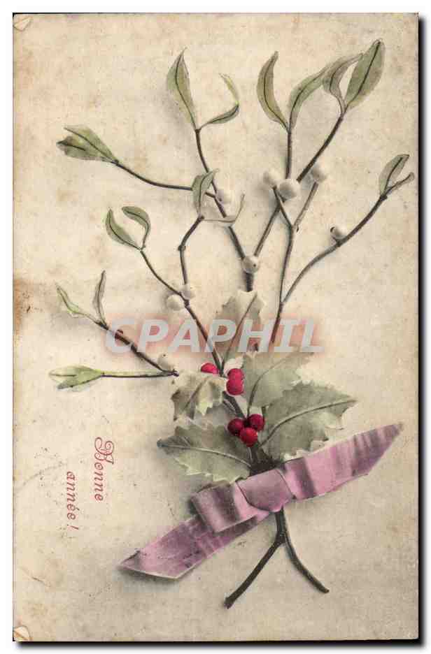 CPA Fantaisie Femme Gui Bonne annee