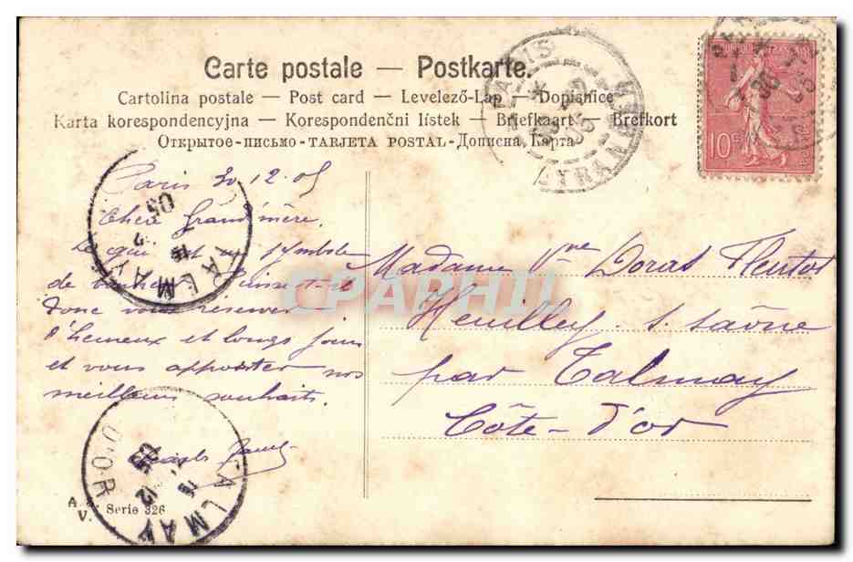 CPA Fantaisie Femme Gui Bonne annee — Rückseite