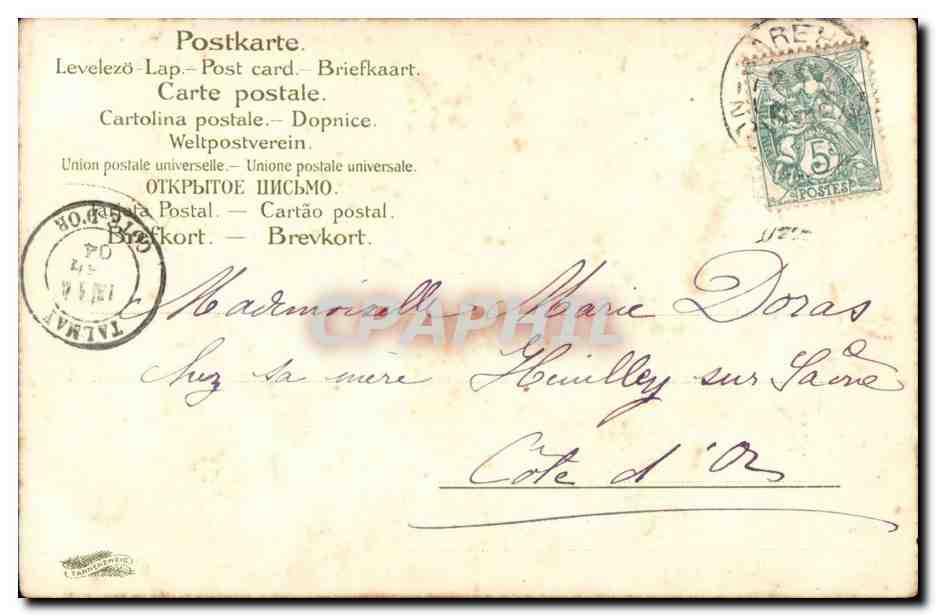 CPA Fantaisie Souhaits sinceres — Rückseite