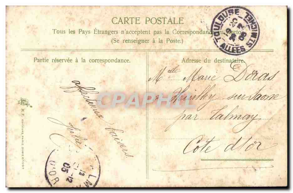 CPA Fantaisie Mille bons souhaits — Rückseite