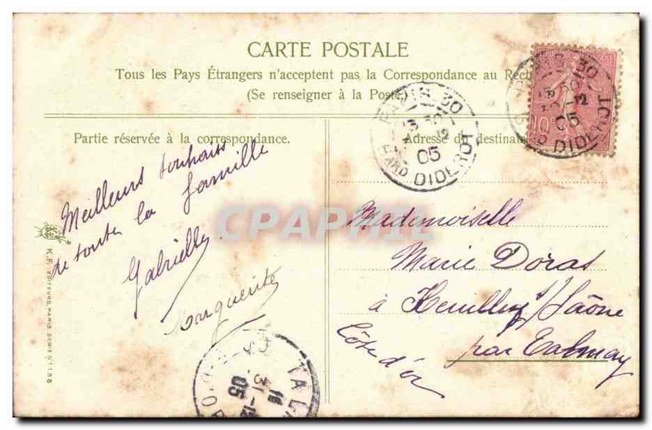 CPA Fantaisie Que vos voeux s'accomplissent (en relief) — Rückseite