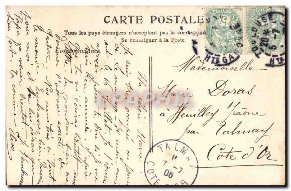 Joven mujer en vestido rosa — París — editor París, n° 301 — Reverso