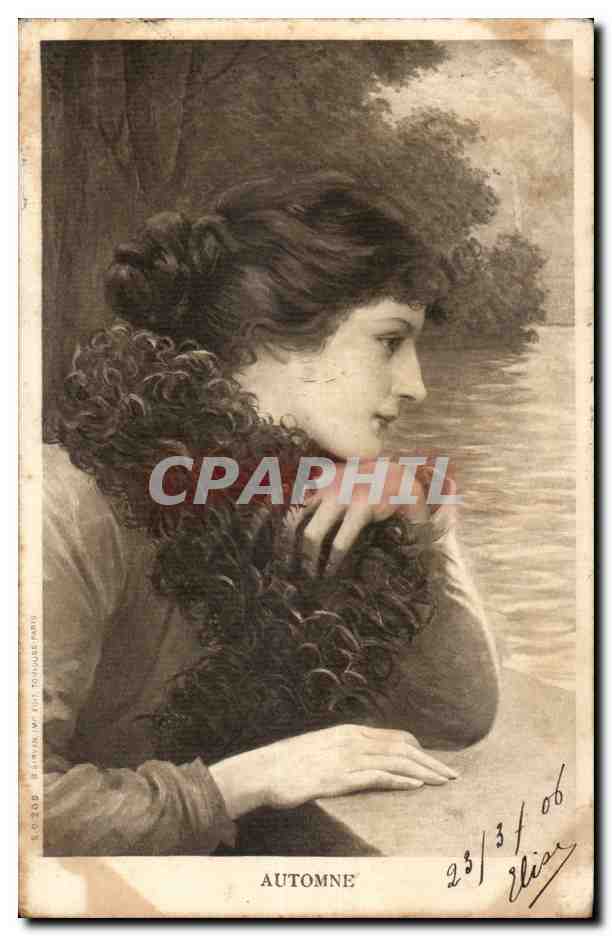 CPA Fantaisie Femme Automne