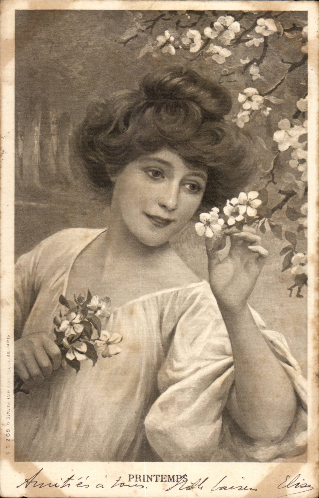 CPA Fantaisie Femme Printemps