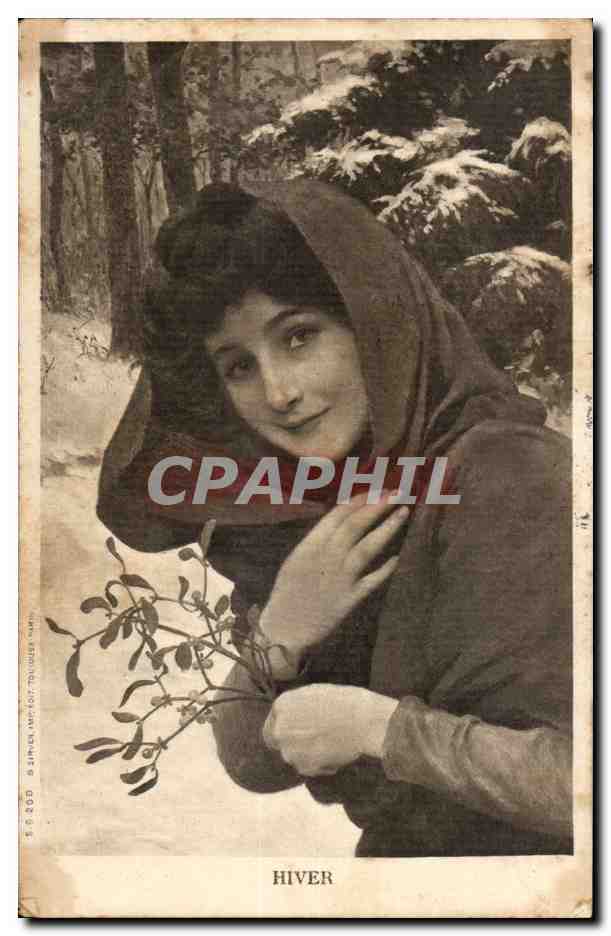 CPA Fantaisie Femme Hiver