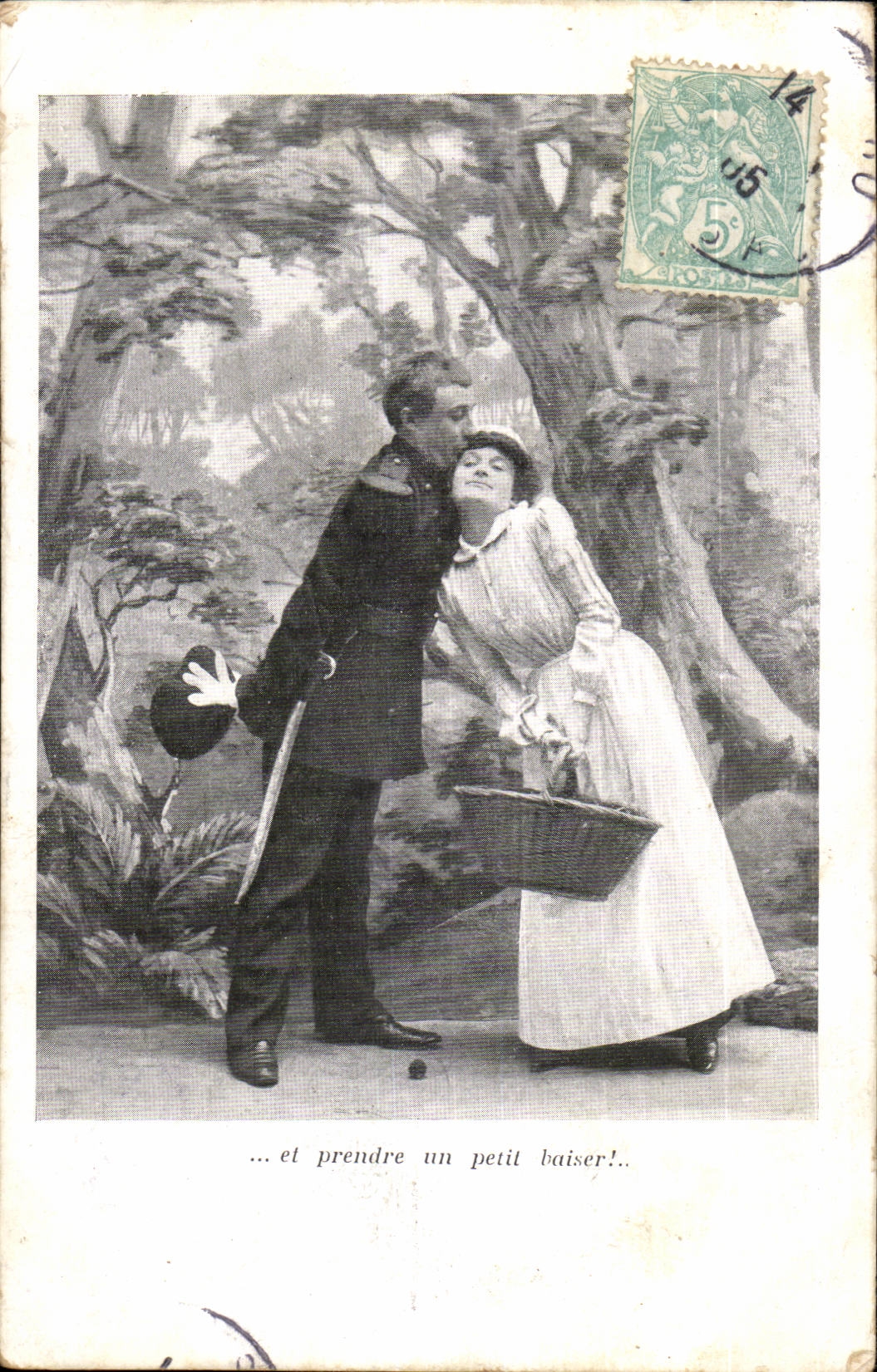 Un couple en forêt — scène romantique — éditeur non visible