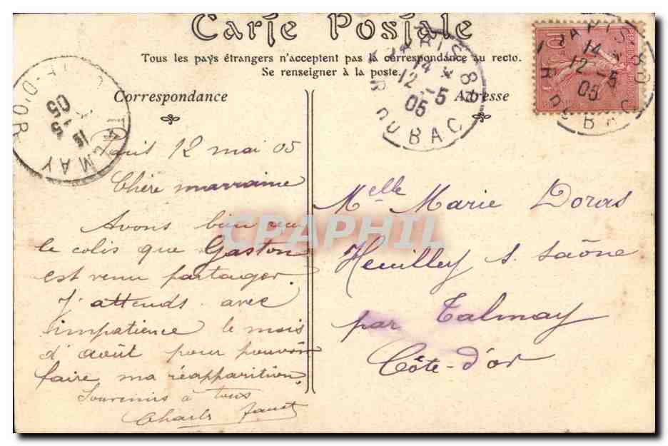 Musee du Luxembourg CPA Leon Bonnat Job — Verso