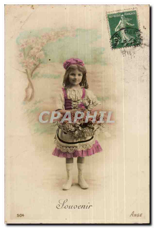 CPA Fantaisie Enfant Souvenir Ange