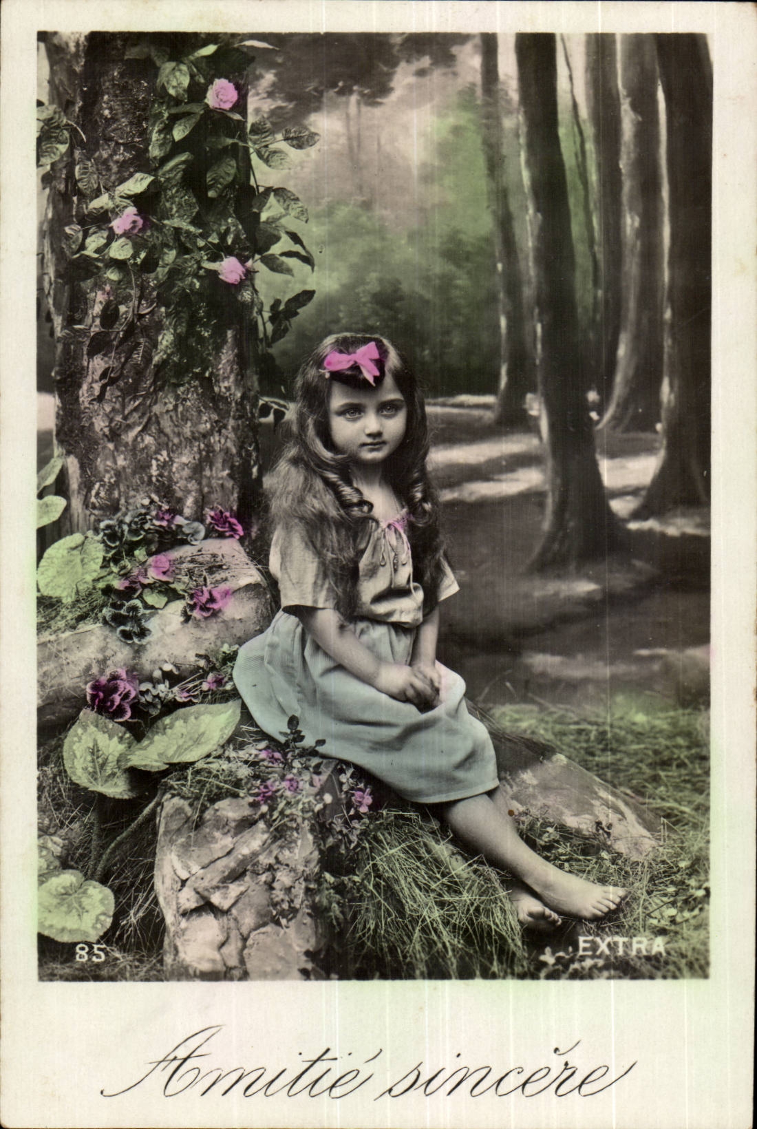 CPA Fantaisie Enfant Amitie sincere