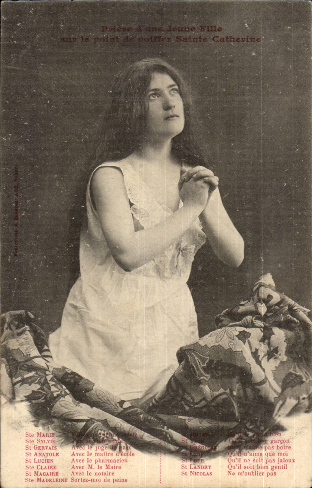 Prière d'une Jeune Fille — Sainte Catherine — Phototypie A. Bessard & Cie, N° 104
