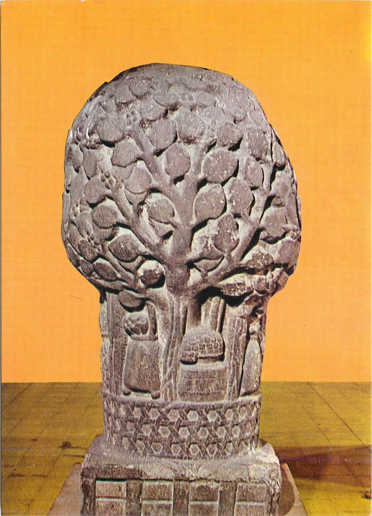 Carved Tree — stone stele — Kalpadruma — Indian Museum