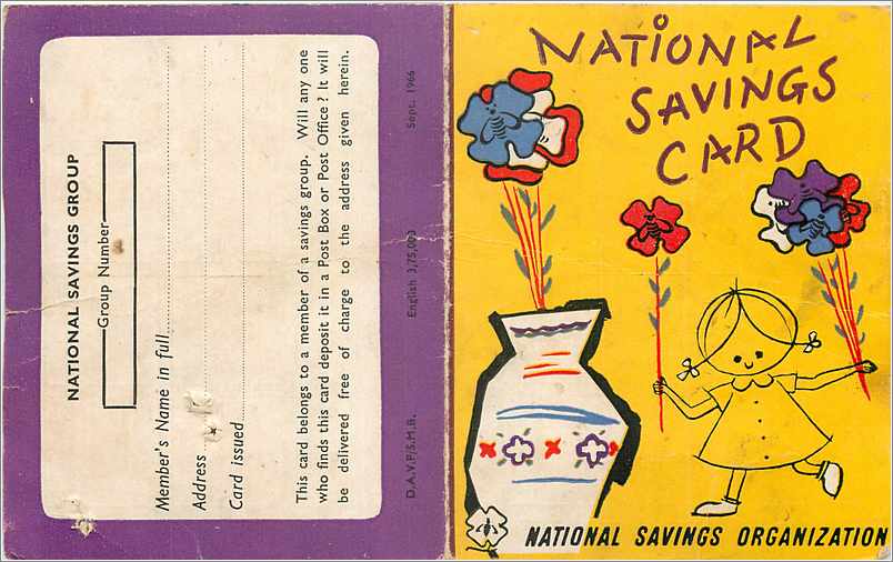 Inde India National Savings Card Enfant Fleurs