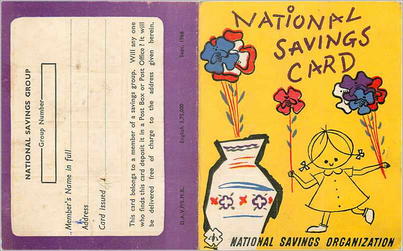 Inde India National Savings Card Enfant Fleurs