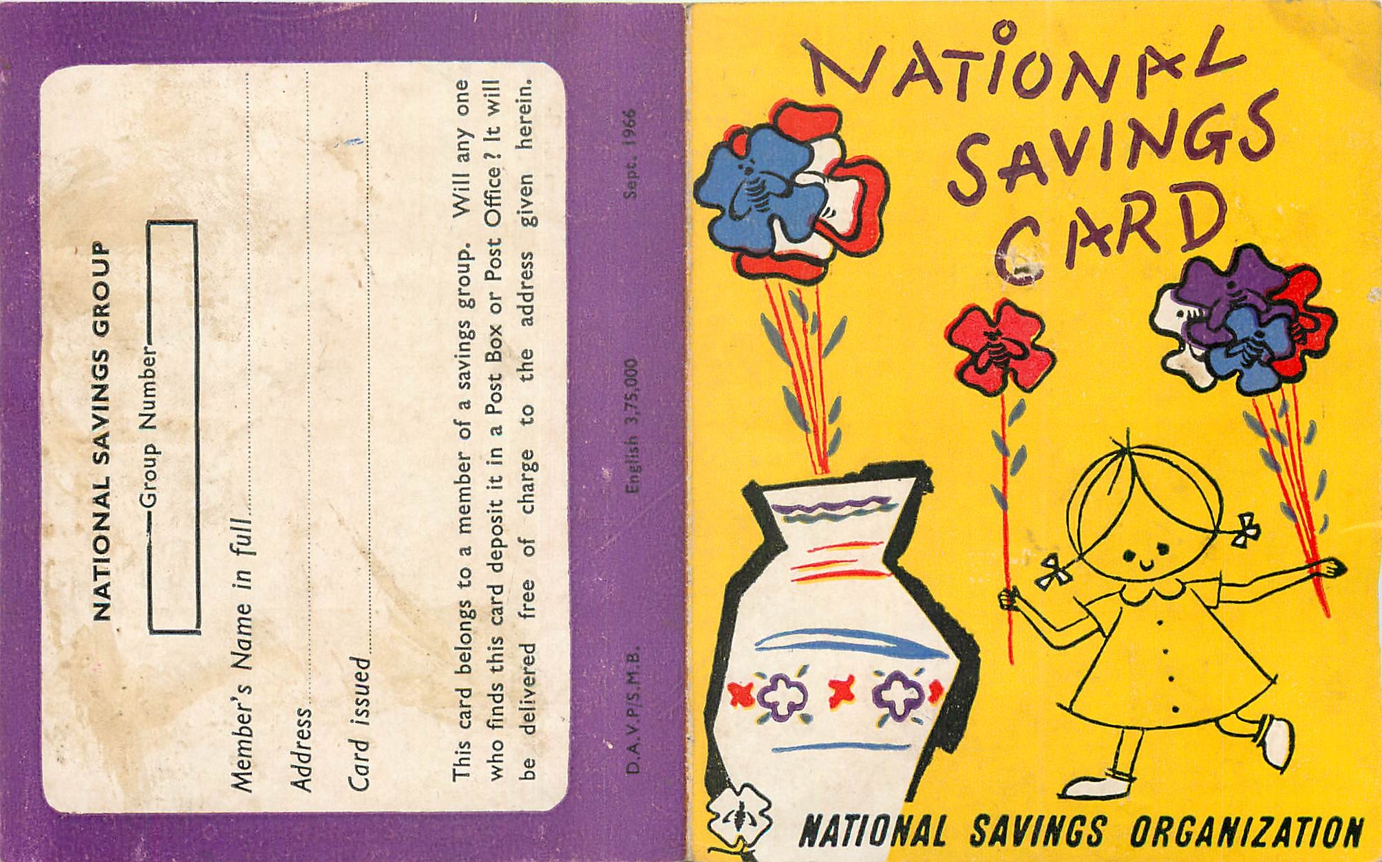 Inde India National Savings Card Enfant Fleurs