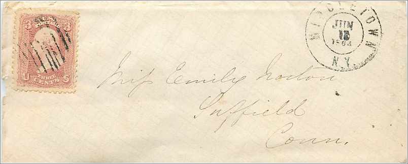 Lettre Cover Etats-Unis 3c to Suffield