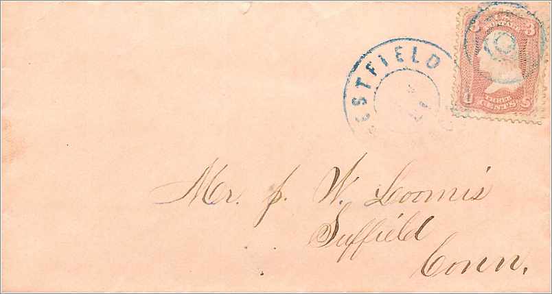 Suffield — carte postale envoyée vers 1860 — éditeur inconnu, n° de série non visible