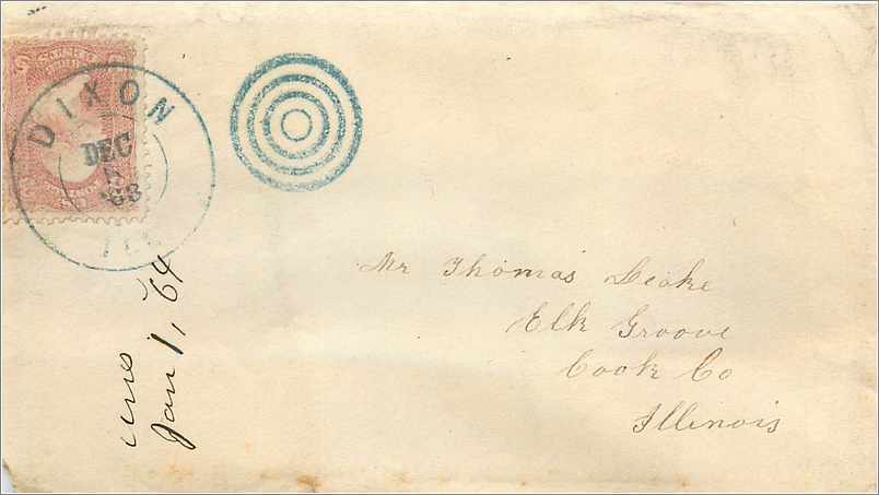 Lettre Cover Etats-Unis 3c to Illinois Dixon
