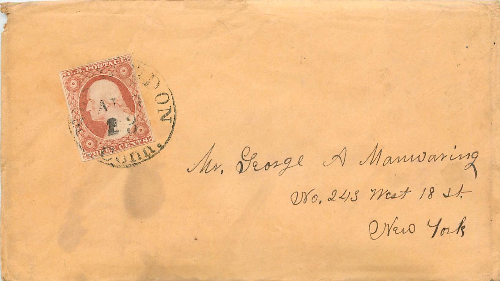 Lettre Cover Etats-Unis 