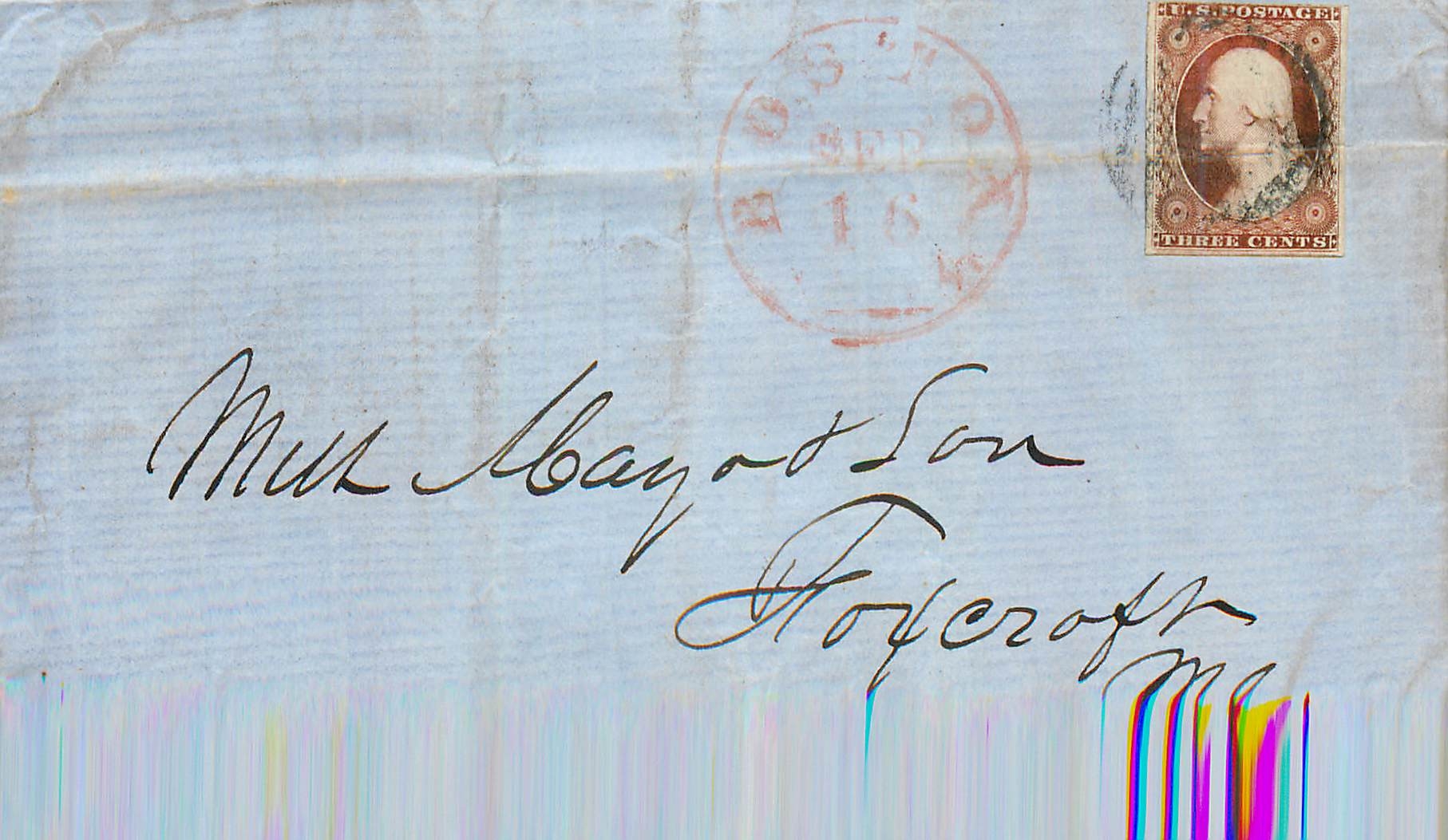 Lettre Cover Etats-Unis 3c Boston