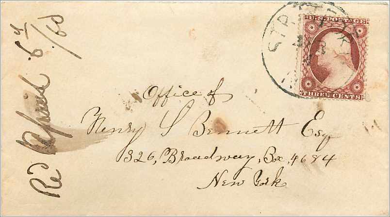 Lettre Cover Etats-Unis 3c to NY
