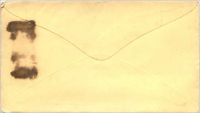 Enveloppe vers 1860 — Henry Bardene, Yutes L. Co., N.Y. — timbre 3 cents Jefferson — Rückseite