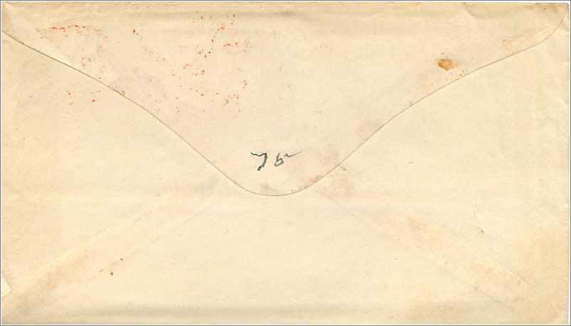 Carte postale à l'adresse de Mr. Ariel B. Crocker à Boston — timbre 5 cents et cachet de poste de Sandwich, Mass. — Rückseite