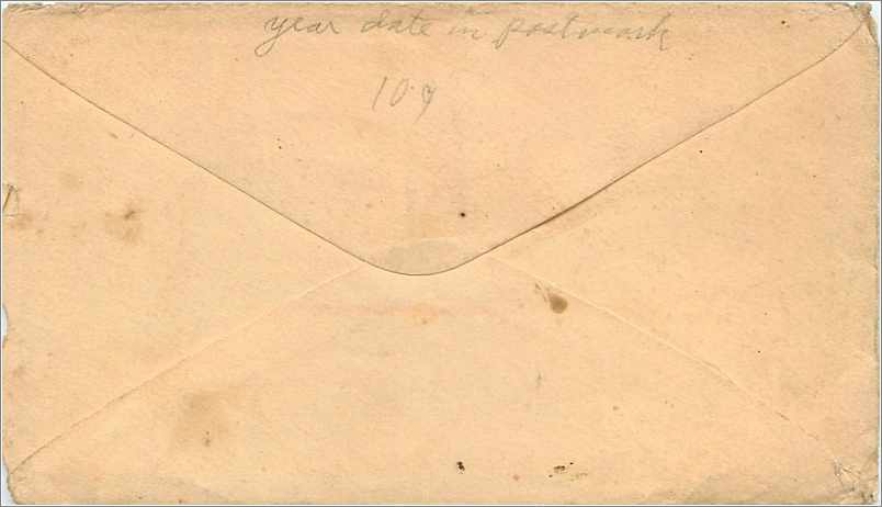 Washington — enveloppe à l'adresse de Mr. Burtes Pinkham — timbre 3 cents et cachet postal — Rückseite