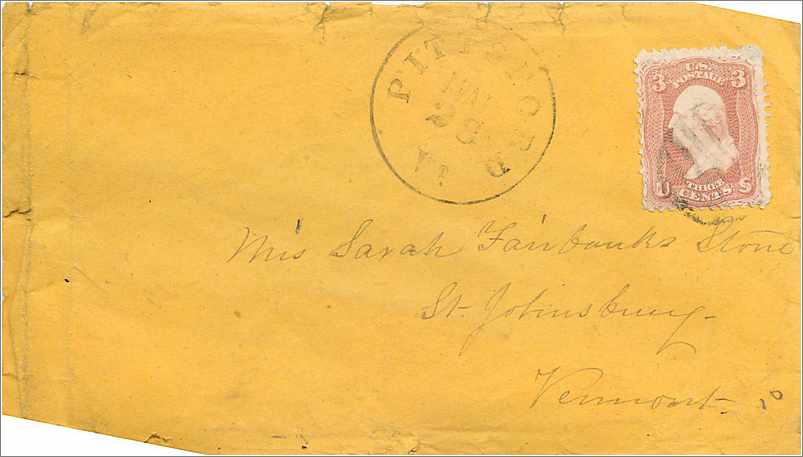Lettre Cover Etats-Unis 3c Pittsford