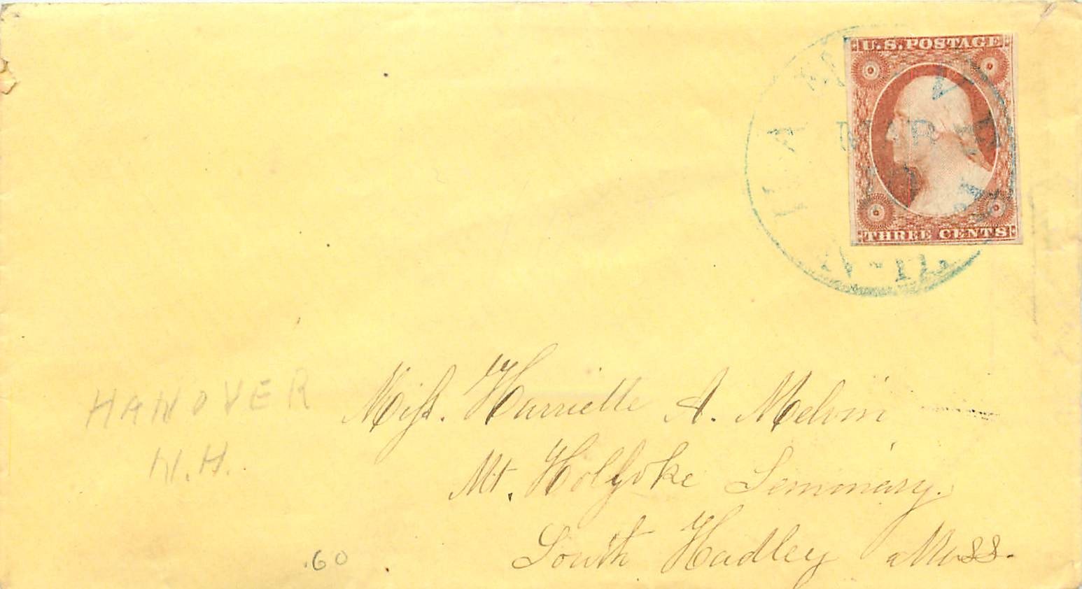 Lettre Cover Etats-Unis 3c Hanover 