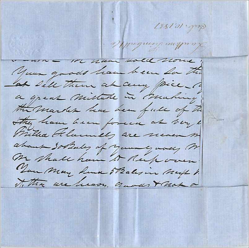 Lettre Cover Etats-Unis 3c  — Verso