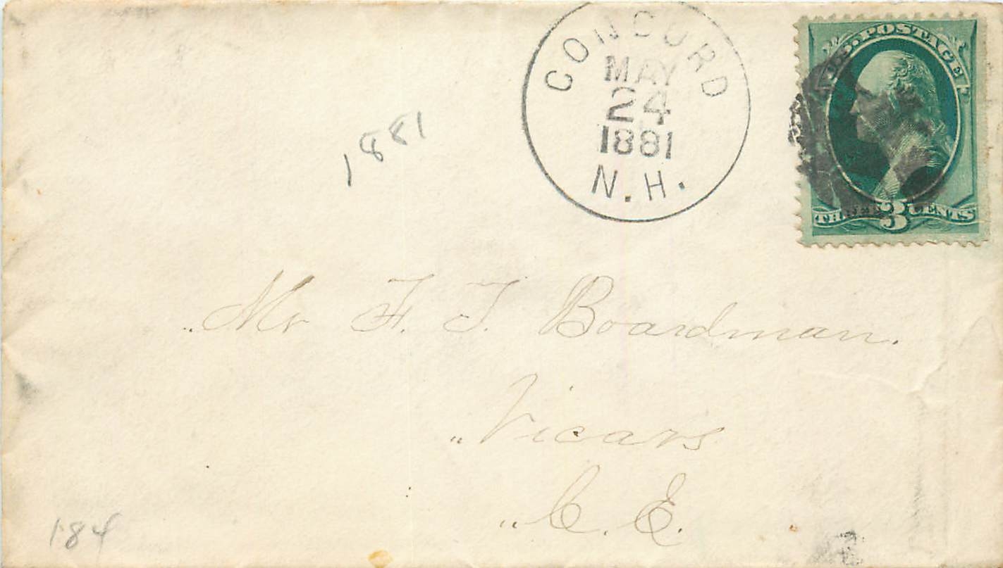 Lettre Cover Etats-Unis 3c Concord 1881