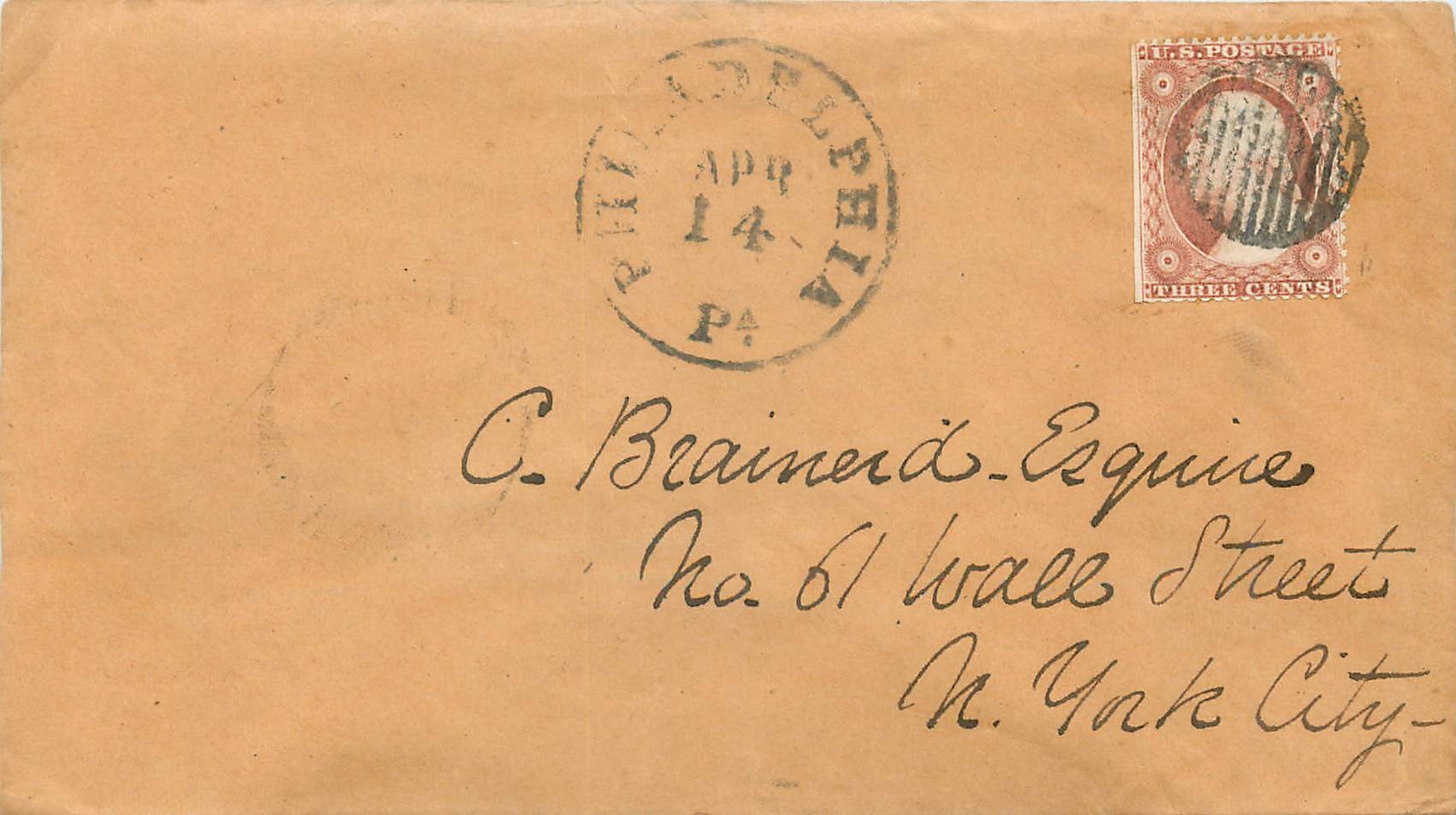 Lettre Cover Etats-Unis 3c Philadelphia
