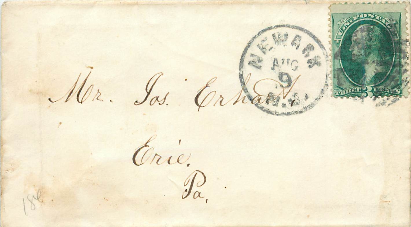 Lettre Cover Etats-Unis 3c Newark