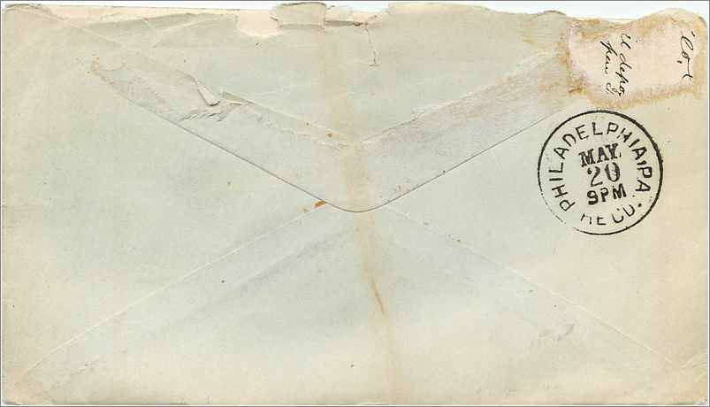 Lettre Cover Etats-Unis 3c Sarratoga — Rückseite