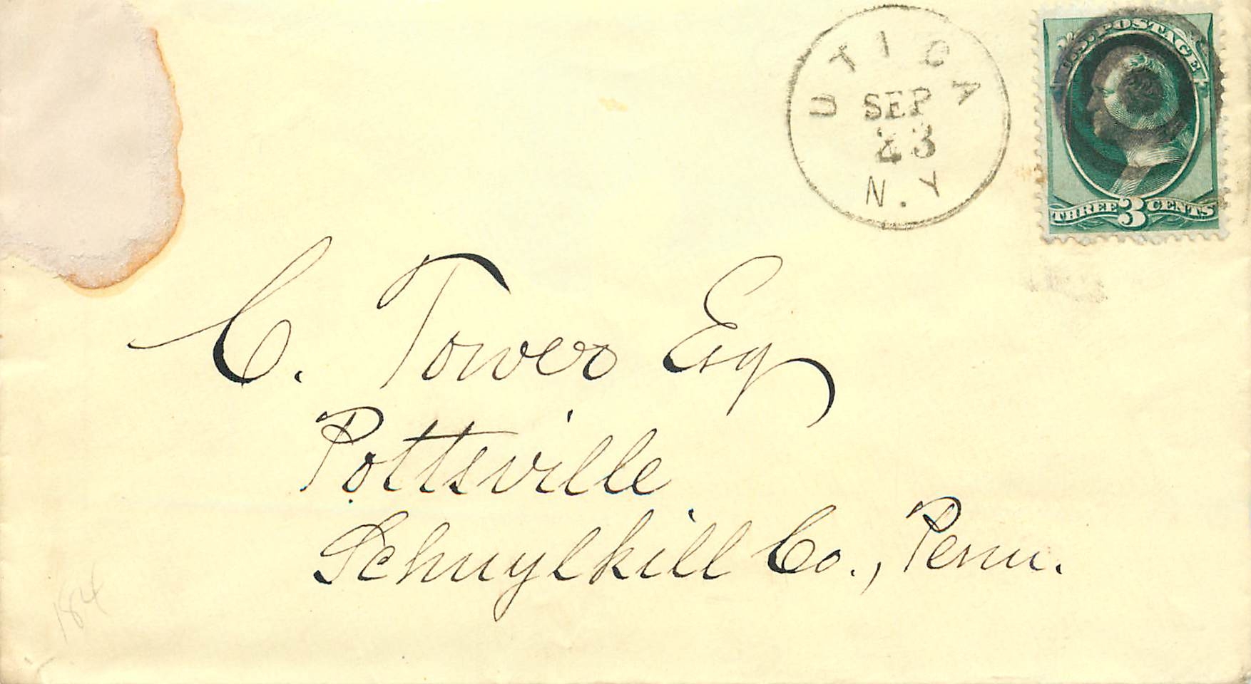 Lettre Cover Etats-Unis Utica 