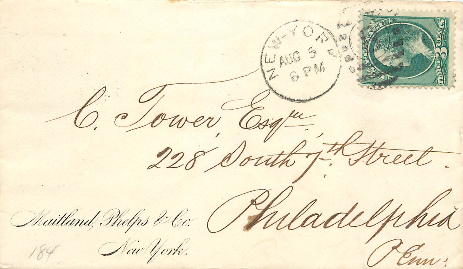 Lettre Cover Etats-Unis 3c New York
