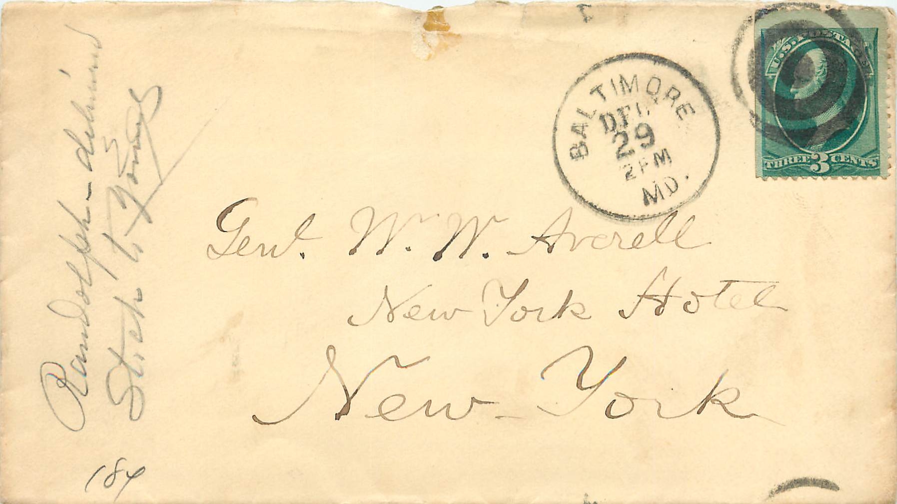 Lettre Cover Etats-Unis 3c Baltimore