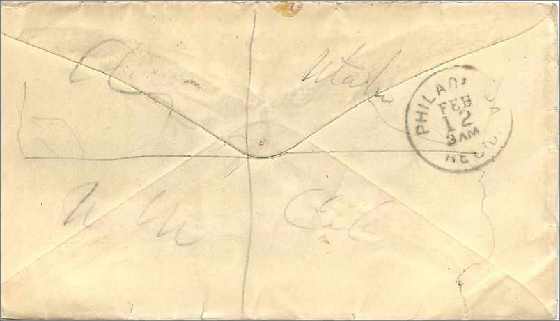 Lettre Cover Etats-Unis 3c New York — Rückseite