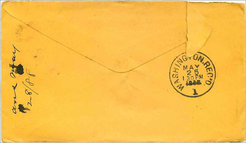 Lettre Cover Etats-Unis 3 c Harpersville — Rückseite