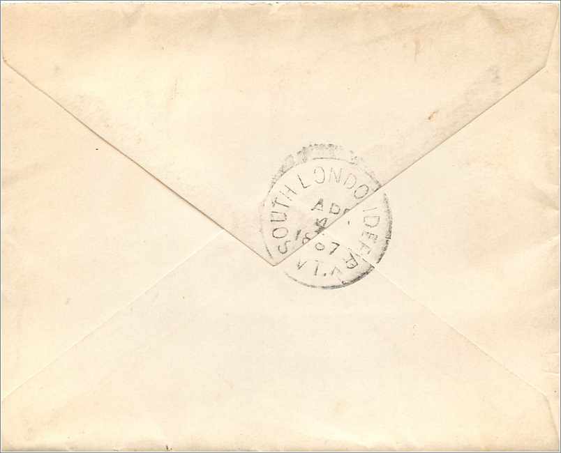 Lettre Cover Etats-Unis 2c Danvers 1887 — Verso