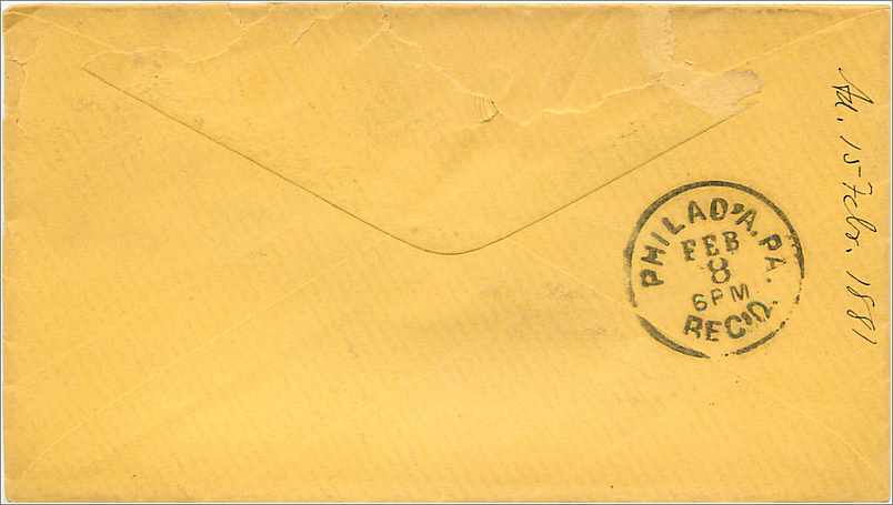 Lettre Cover Etats-Unis 3c  — Rückseite