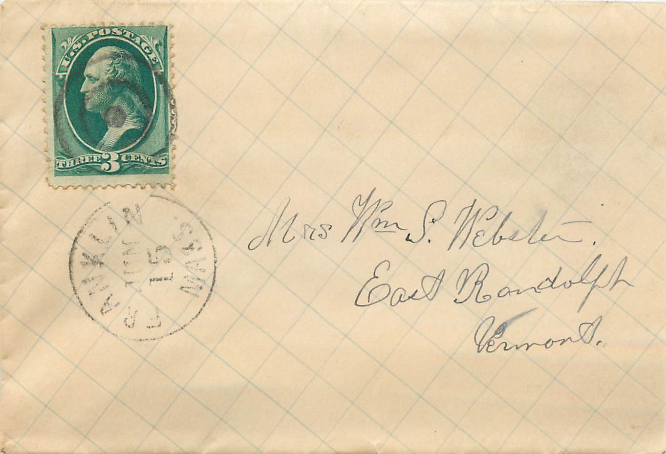 Carte postale sur papier quadrillé — Éditeur et n° de série non lisibles