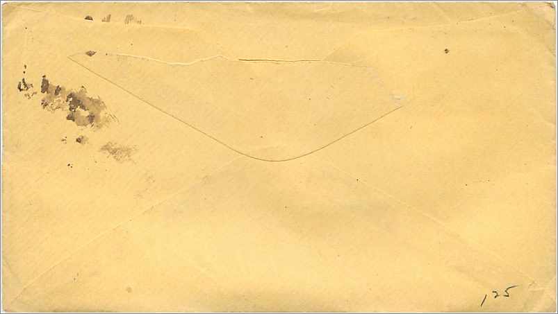 Carte postale à destination de Mrs S J Sayre à Chephas Gagger Esq, Speonk, Suffolk Co, L.I. — timbre 3 cents U.S. — oblitération 'Rochester NY 25' — datée vers 1866 — Rückseite