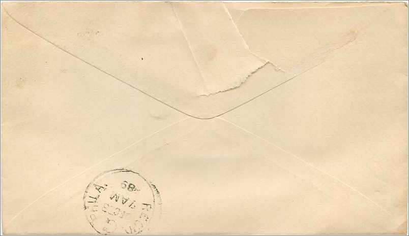 Philadelphie — Enveloppe de paiement à Miss Anna Chew — Jesse J. Rogers, marchand de farine, Philadelphie, PA — Rückseite