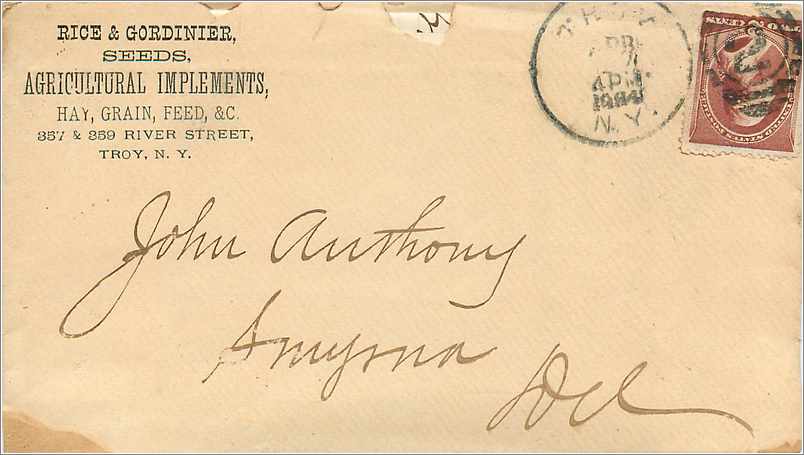 Lettre Cover Etats-Unis 2c Troy