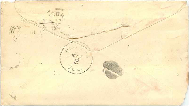 Lettre Cover Etats-Unis 3c Philadelphia  Poudrette — Rückseite