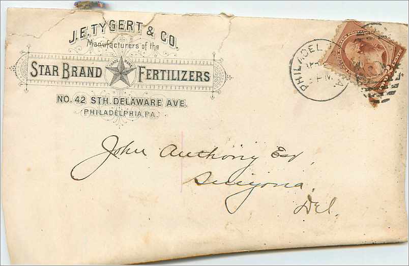 Lettre Cover Etats-Unis 2c Philadelphia Star Brand fertilizers