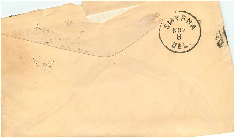 New York — Enveloppe commerciale vers Smyrna — WM L ALLEN & CO, No.104 Warren Street — Rückseite